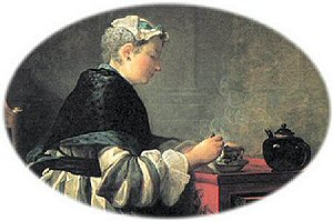 A lady taking tea by Chardin