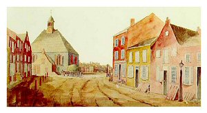 Watercolor of Albany, early 19th century