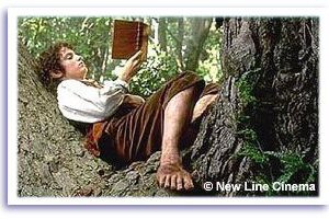 Movie Frodo reading