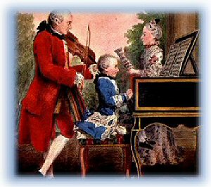 The Mozart family playing music