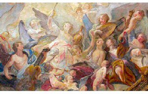 Angels in a fresco from St. Michaels church, Vienna