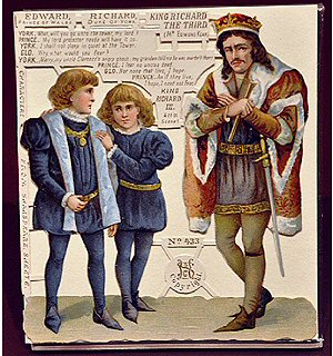 Victorian character card for Shakespeare's Richard III